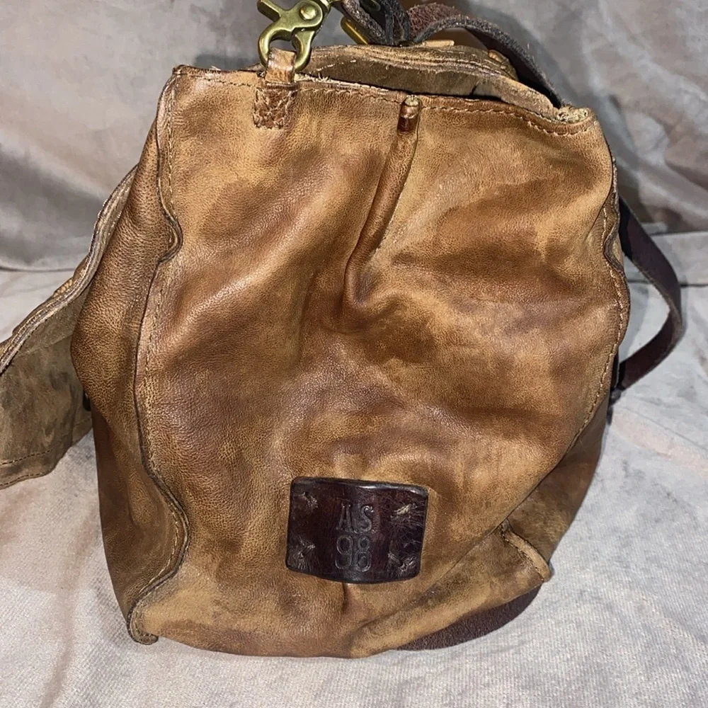 A.S.98 Messenger Bag Brown Leather Crossbody Bag (Free People)